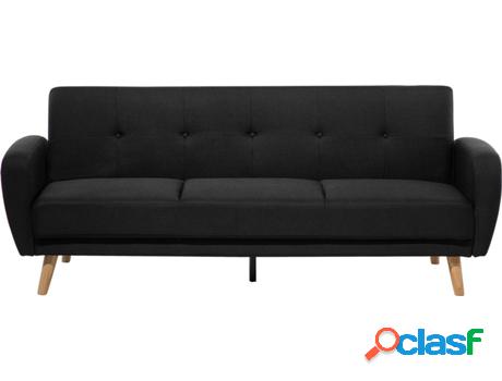 Sofá Cama Florli (Negro - Poliéster -85x214x82 cm)