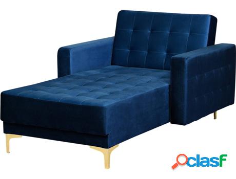 Sofá Chaise Longue Aberdeen (Azul - Terciopelo -168x107x83