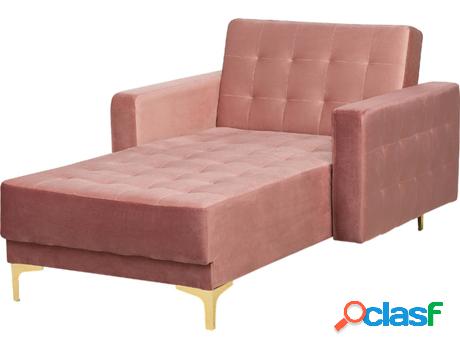 Sofá Chaise Longue Aberdeen (Rosa - Terciopelo -168x107x83