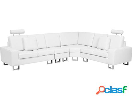 Sofá Stockholm (Blanco - Piel -235x290x103 cm)