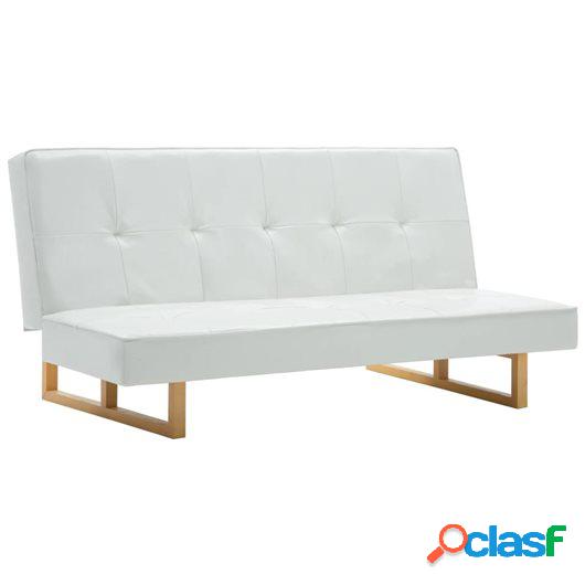 Sofá cama de cuero sintético blanco