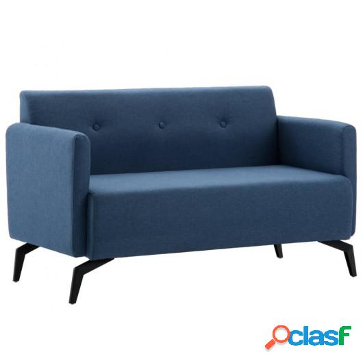 Sofá de 2 plazas con tapizado de tela 115x60x67 cm azul