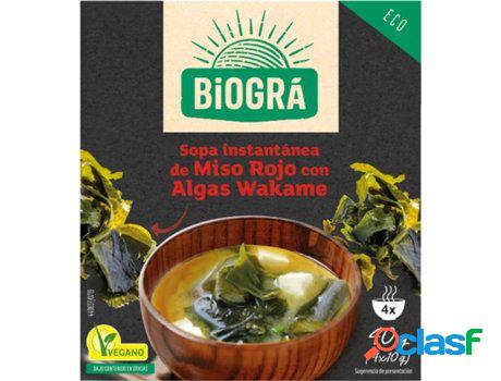 Sopa de Miso Rojo con Algas Wakame BIOGRÁ (4 Carteiras de