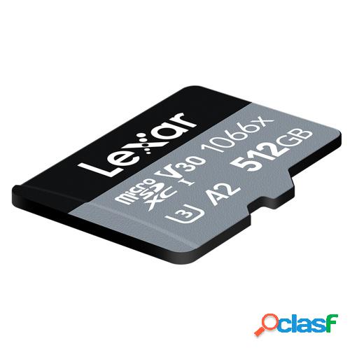 Tarjeta Lexar 1066x 512GB TF de alta velocidad U3 V30 A2
