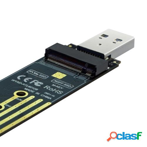 Tarjeta adaptadora en línea NVMe PCIe a USB3.1 tipo A M.2 2