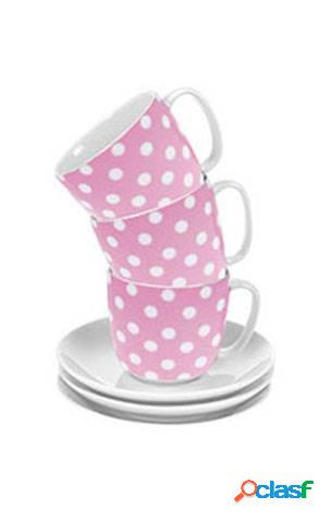 Tazas de te con plato Ambit topos rosas