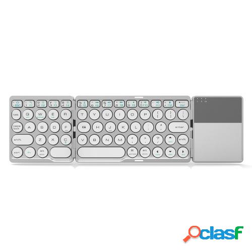 Teclado BT inalámbrico portátil Teclado BT plegable con