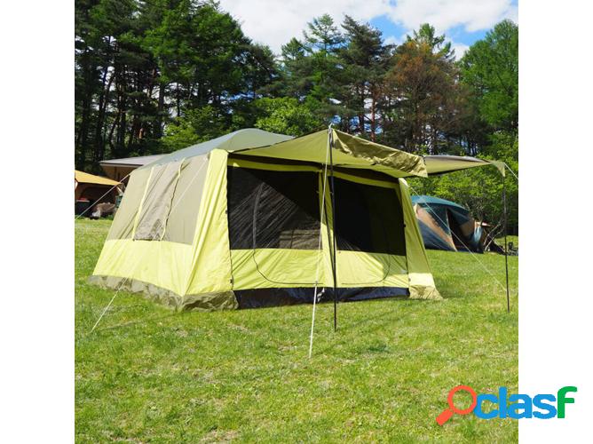 Tienda OUTSUNNY Camping Verde (410x310x225cm)