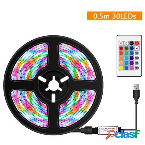 Tiras de LED de colores RGB regulables USB Luz con control