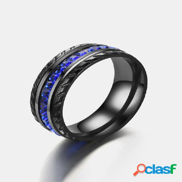 Trendy Simple Black Anillos de acero inoxidable en forma de