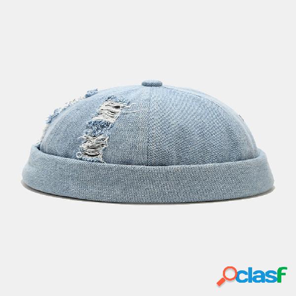 Unisex Denim Agujeros rotos Hecho a la moda antigua al aire