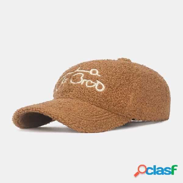 Unisex Teddy Velvet Love Letter Bordado al aire libre Gorra