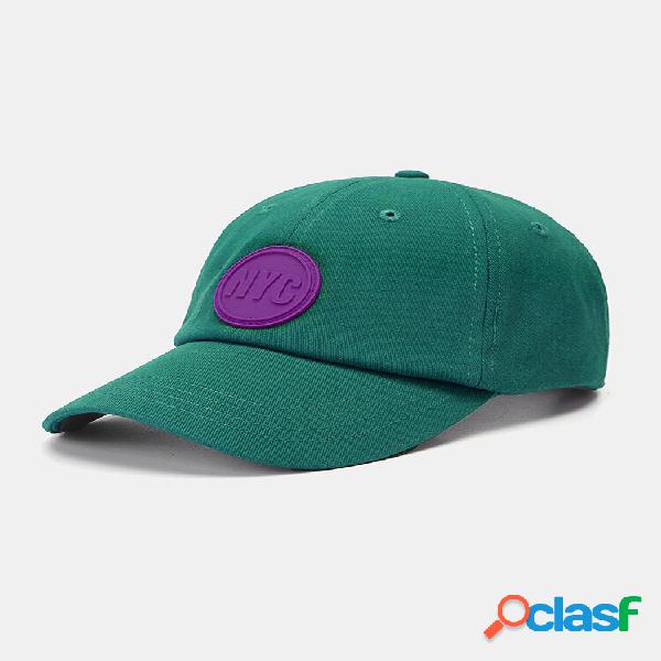 Unisex algodón color sólido letra Patrón goma etiqueta