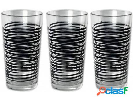 Vaso HOGAR Y MÁS Vidrio Agua Moderno Line Juego (vidrio)