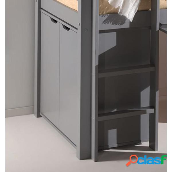 Vipack Armario de almacenaje Pino 2 puertas madera gris