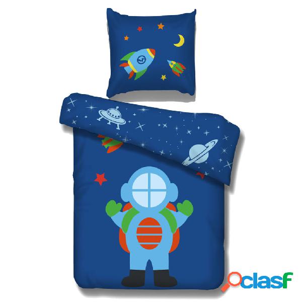 Vipack Juego de funda de cama astronauta algodón 195x85 cm