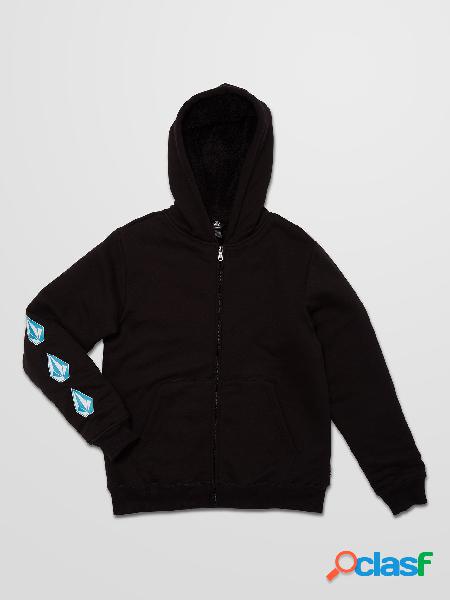 Volcom Sudadera con cremallera y forro Iconic Stone - BLACK