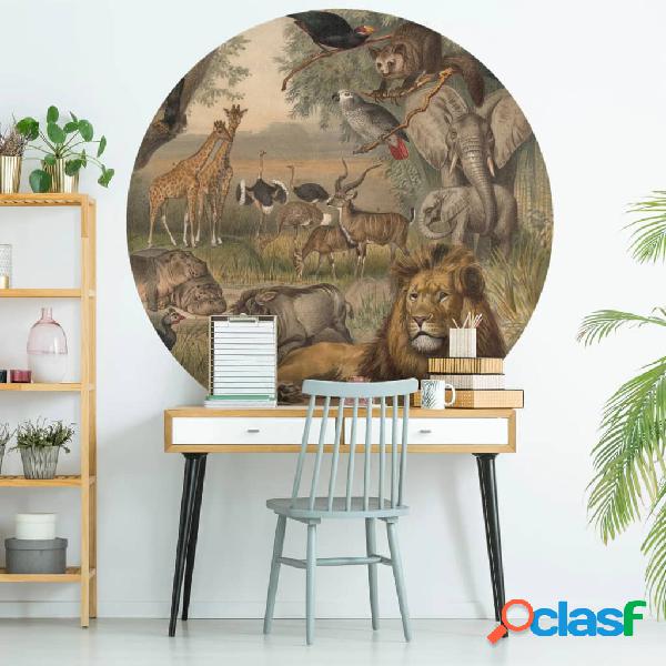 WallArt Círculo de papel pintado Animals of Africa 142,5 cm