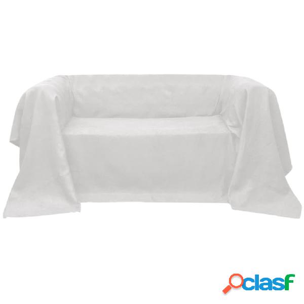 vidaXL 130889 Micro-suede Couch Slipcover Cream 140 x 210 cm