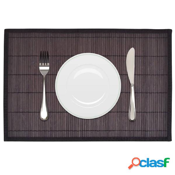 vidaXL 242110 6 Bamboo Placemats 30 x 45 cm Dark Brown