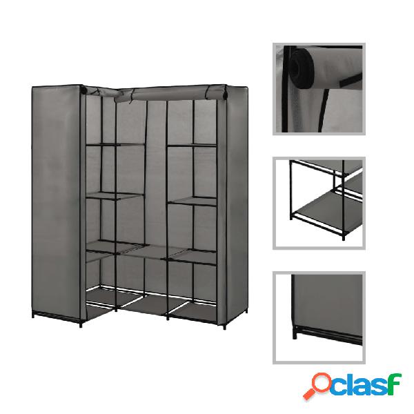 vidaXL 282452 Corner Wardrobe Grey 130x87x169 cm