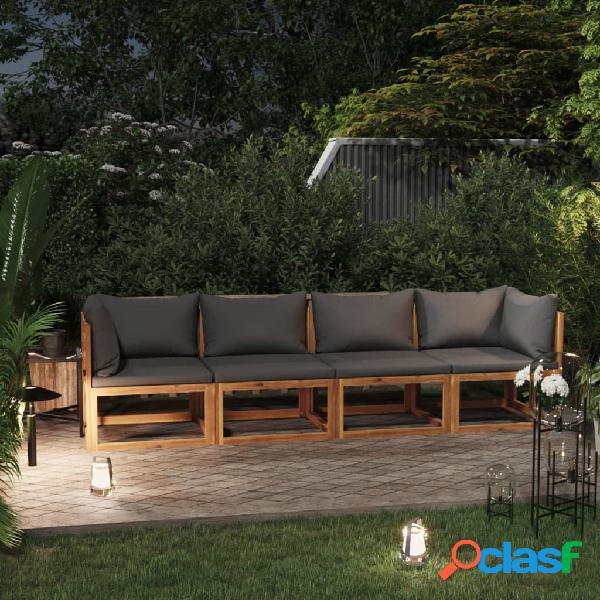 vidaXL 3057608 4-Seater Garden Sofa with Cushion Solid