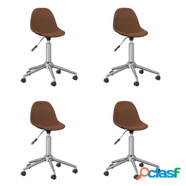 vidaXL 3086055 Swivel Dining Chairs 4 pcs Brown Fabric