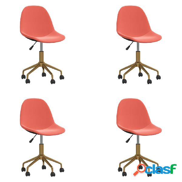 vidaXL 3086099 Swivel Dining Chairs 4 pcs Pink