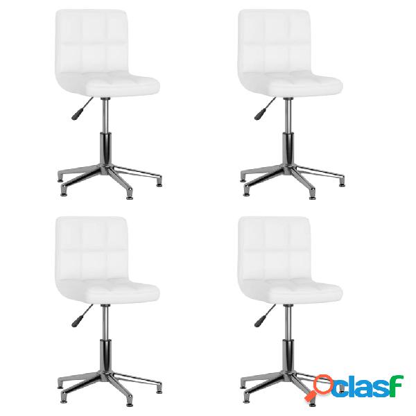 vidaXL 3087634 Swivel Dining Chairs 4 pcs White Faux Leather