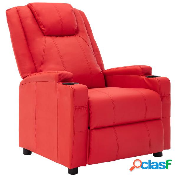 vidaXL 321309 Reclining Chair Red Faux Leather