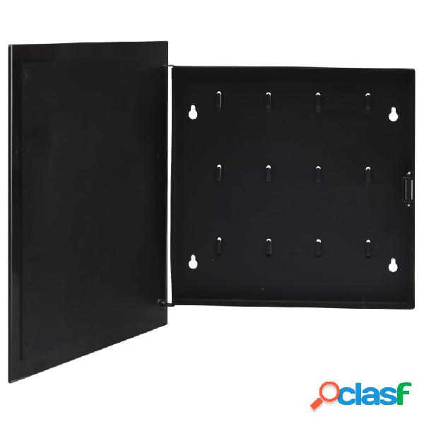 vidaXL 322777 Key Box with Magnetic Board Black 35x35x5,5 cm