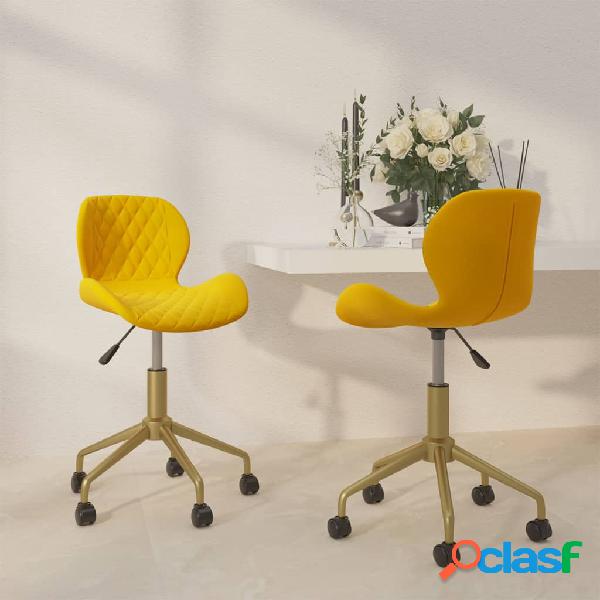 vidaXL 335036 Swivel Dining Chairs 2 pcs Mustard Yellow