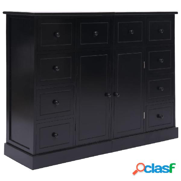 vidaXL Aparador con 10 cajones madera negro 113x30x79 cm