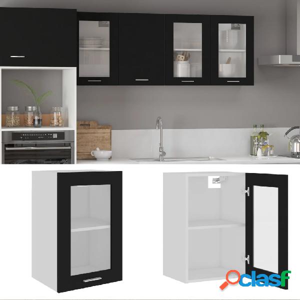 vidaXL Armario colgante cristal de aglomerado negro 40x31x60