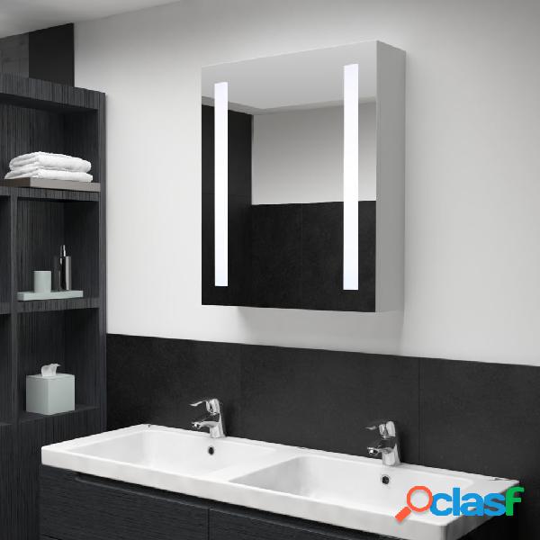 vidaXL Armario de cuarto de baño con espejo y LED 50x13x70