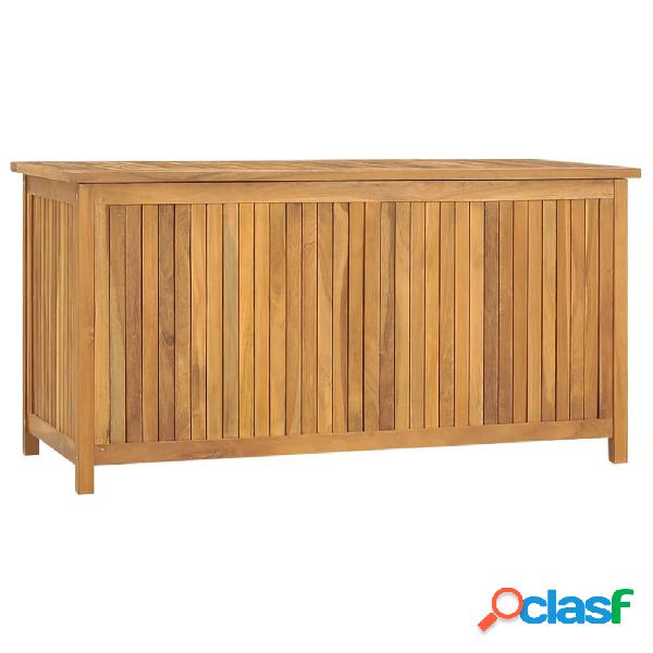 vidaXL Baúl de jardín madera maciza de teca 114x50x58 cm