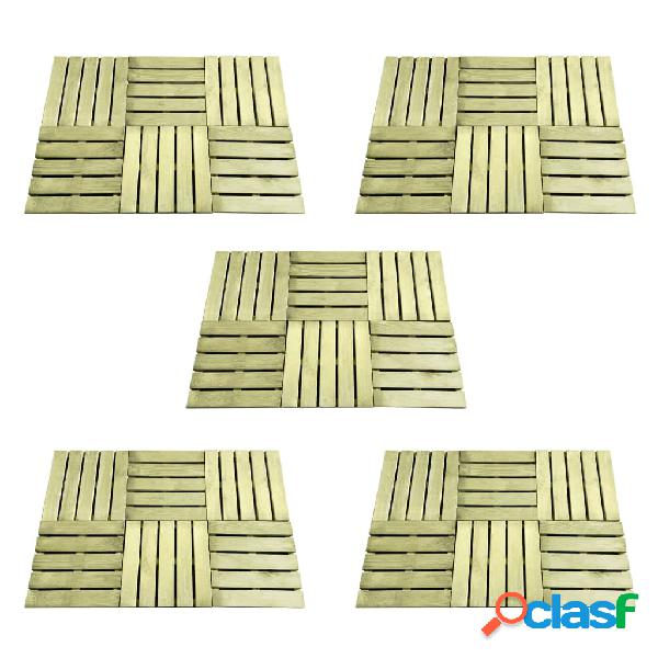 vidaXL Baldosa de porche 30 unidades madera verde 50x50 cm
