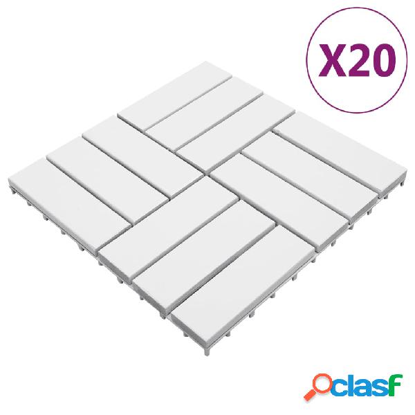 vidaXL Baldosas de porche de madera de acacia 20 pzas blanco