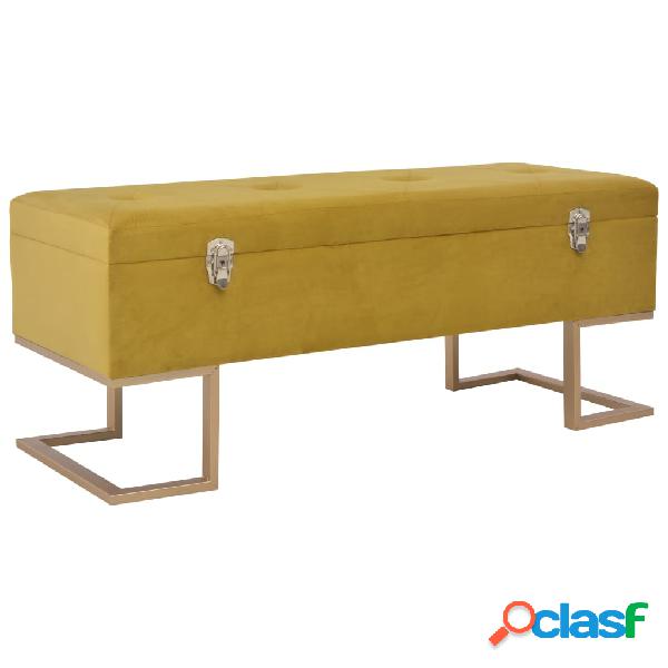 vidaXL Banco con compartimento 105 cm color mostaza de
