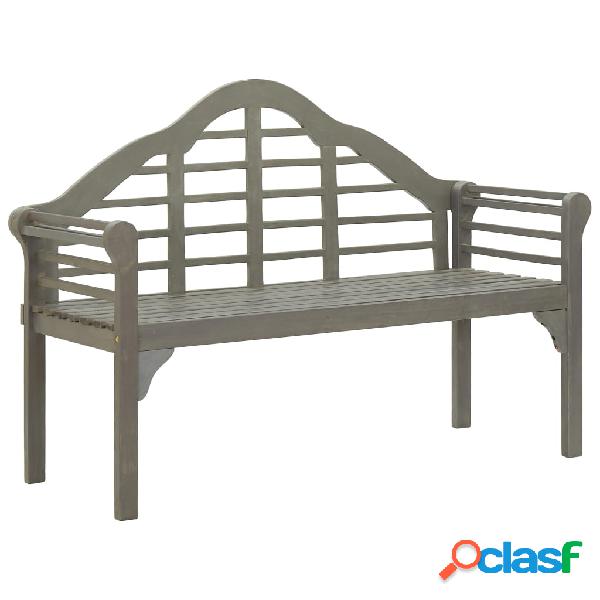 vidaXL Banco de jardín de madera de acacia maciza gris 135