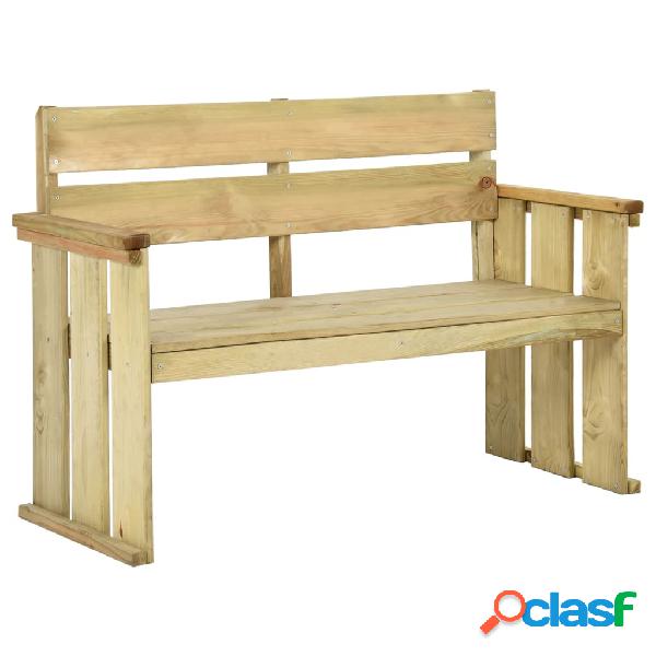 vidaXL Banco de jardín de madera de pino impregnada 121 cm