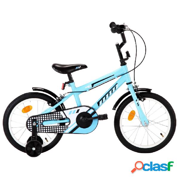 vidaXL Bicicleta para niños 16 pulgadas negro y azul