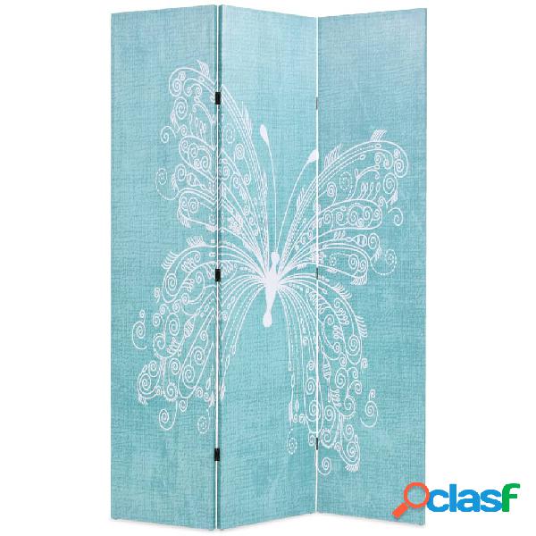 vidaXL Biombo divisor plegable 120x170 cm mariposa azul