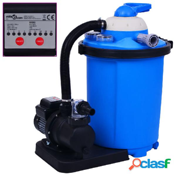 vidaXL Bomba filtro de arena con temporizador 550 W 50 L