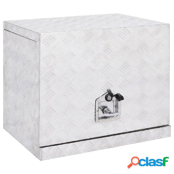 vidaXL Caja de aluminio plateada 62x40x50 cm