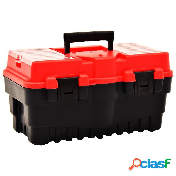 vidaXL Caja de herramientas de plástico rojo 462x256x242 mm