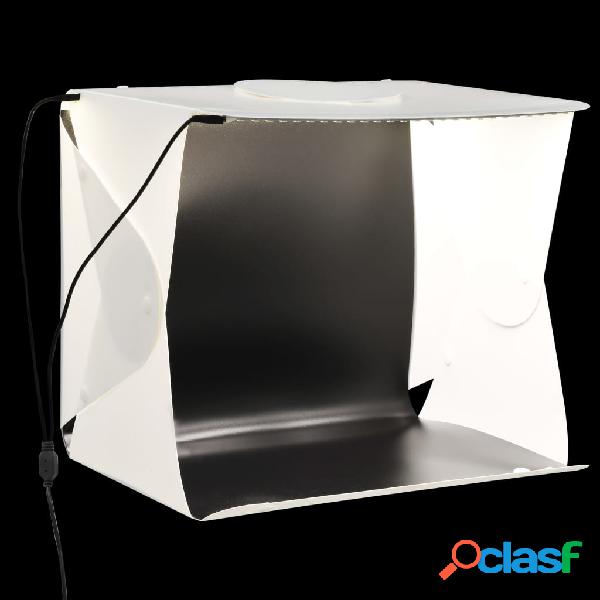 vidaXL Caja de luz estudio fotografía plegable LED blanco