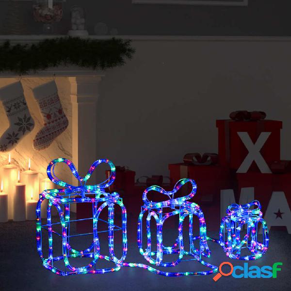 vidaXL Cajas de regalo adorno navideño 180 LED interior y