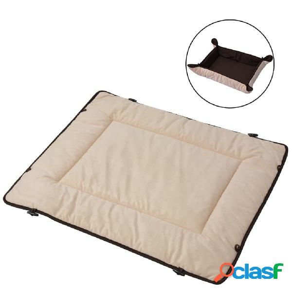 vidaXL Cama-estera para perro Marrón 65x80 cm