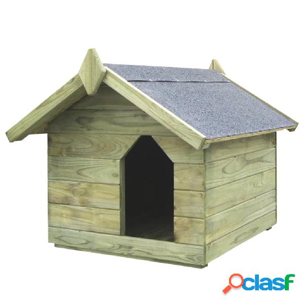 vidaXL Casa de perro de jardín tejado abierto madera pino